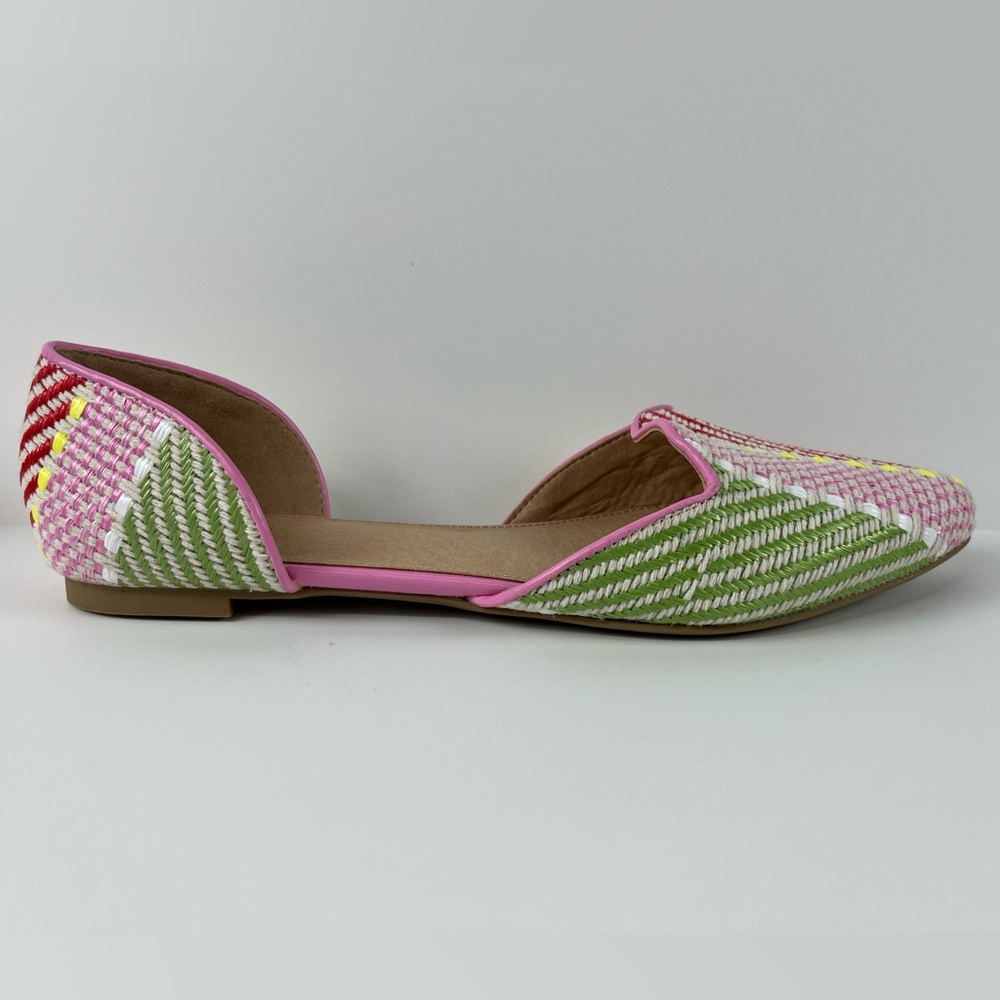 C Est 1946 Colorful Woven Multi Color Pointed Toe Flats size 10 New without Box - Picture 6 of 13